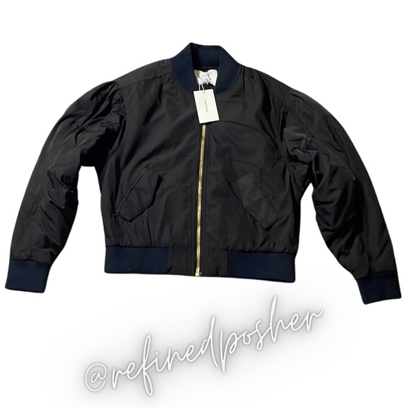 FRAME Unisex Nylon Cropped Bomber Jacket Sample size Small NWT - Picture 2 of 4